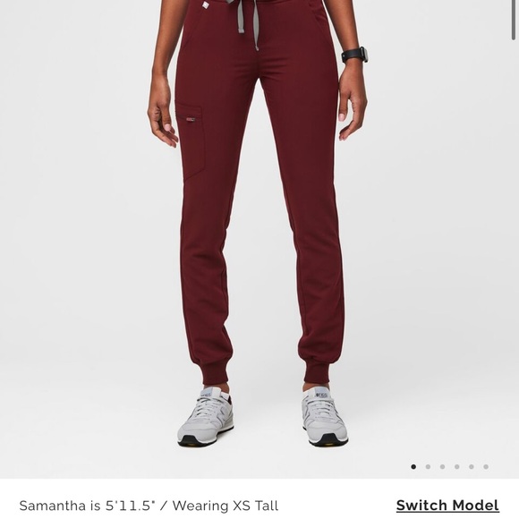 FIGS BURGANDY CATARINA TOP + ZAMORA JOGGERS + ZAMORA HIGH WAISTED JOGGERS SIZE M - Picture 2 of 5